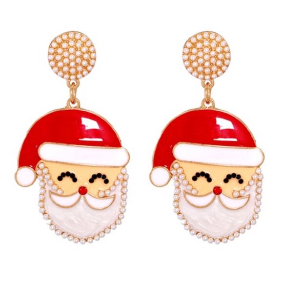 Christmas Santa Claus Earrings - Picture 1 of 2